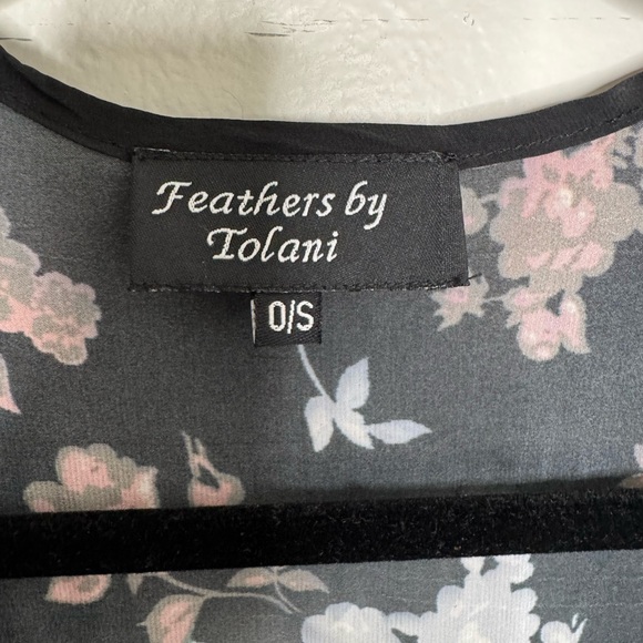 Feathers by Tolani floral print open sheer long line cardigan whimsigoth boho - Picture 6 of 6